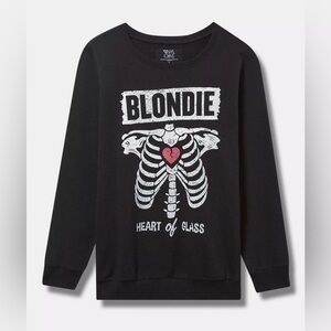 Vinyl Icons blondie heart of glass black sweatshirt size XL